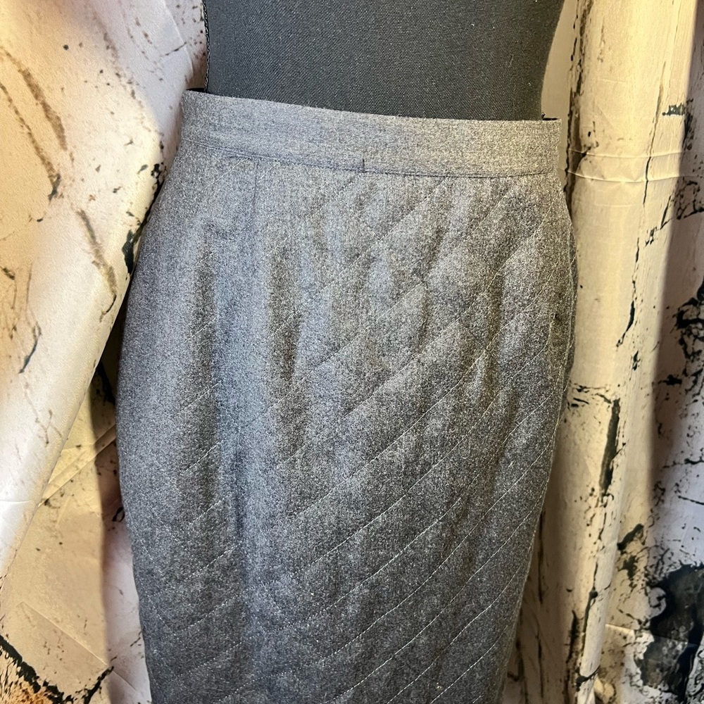 Michael Kors Gray Quilted Pencil Skirt